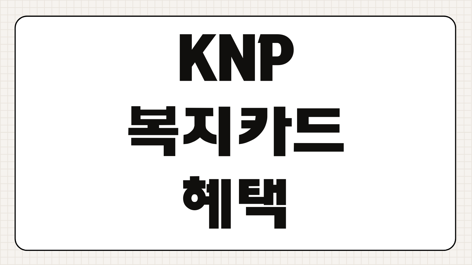 KNP 복지카드 혜택 적용처 전월실적 제외항목 발급대상 연회비