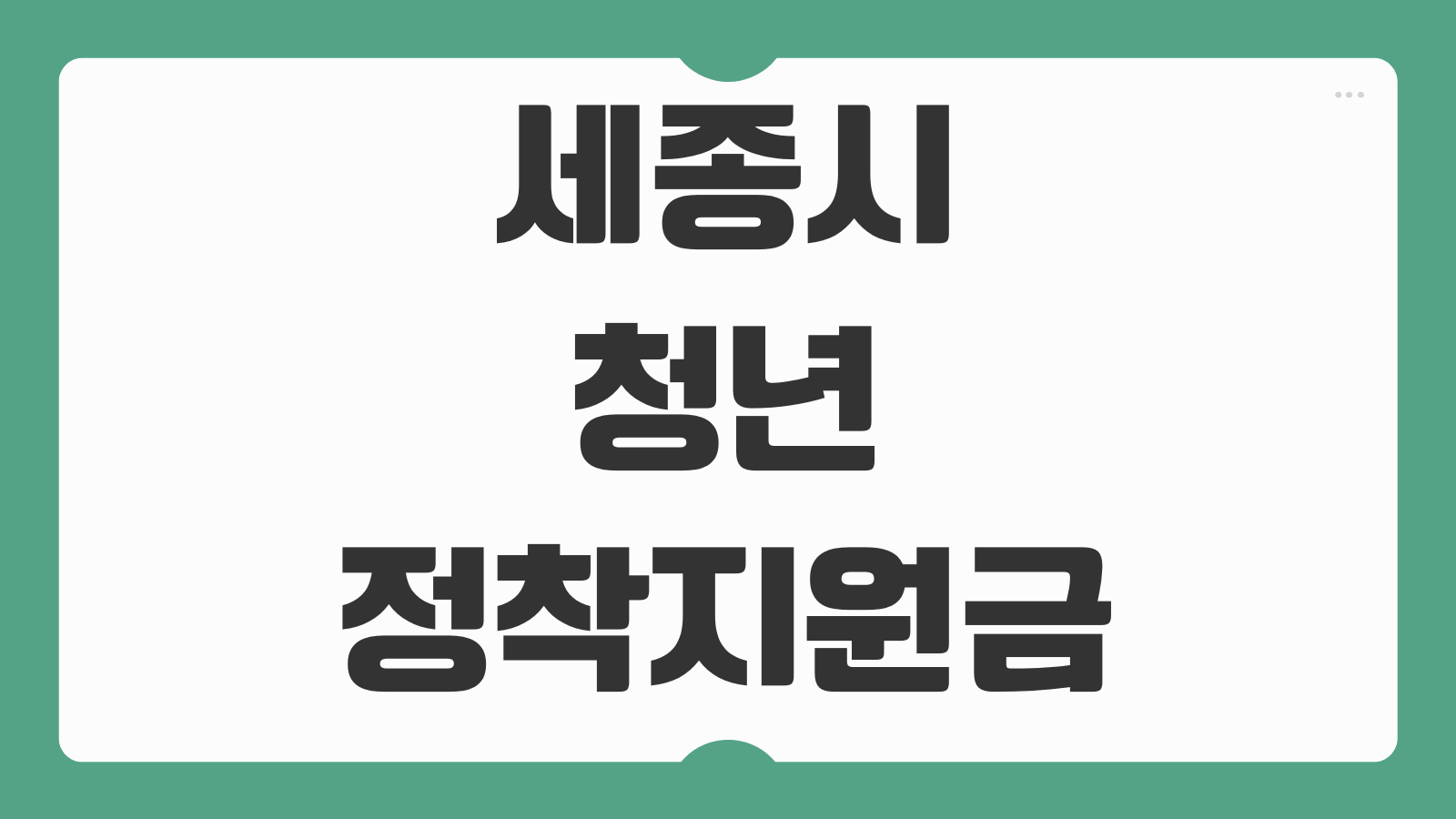 세종시 청년 정착지원금 신청방법 조건 지급일 신청서류 지원금액 확인
