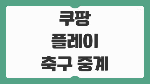 쿠팡플레이 축구 중계 스포츠 무료 보는법 실시간 경기일정 모바일 시청 TV 연결 팁