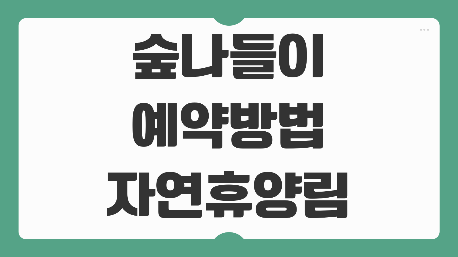 숲나들이 예약방법 자연휴양림 추첨 시간 취소 대기예약 성공팁 총정리