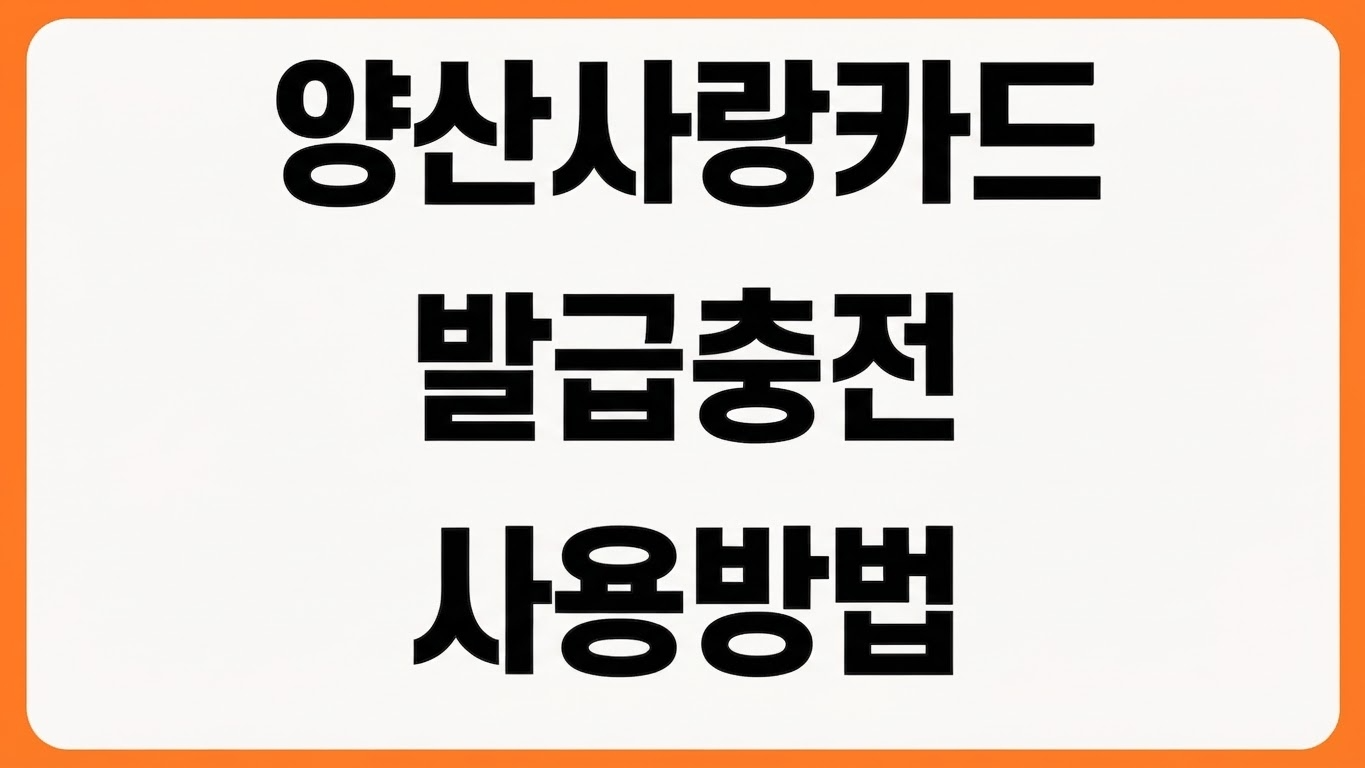 양산사랑카드 발급 사용방법 사용처 가맹점 제한업종 홈페이지 충전 방법
